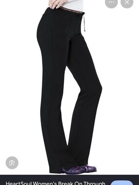 HeartSoul Black Boot-Cut Flare Scrub Pants